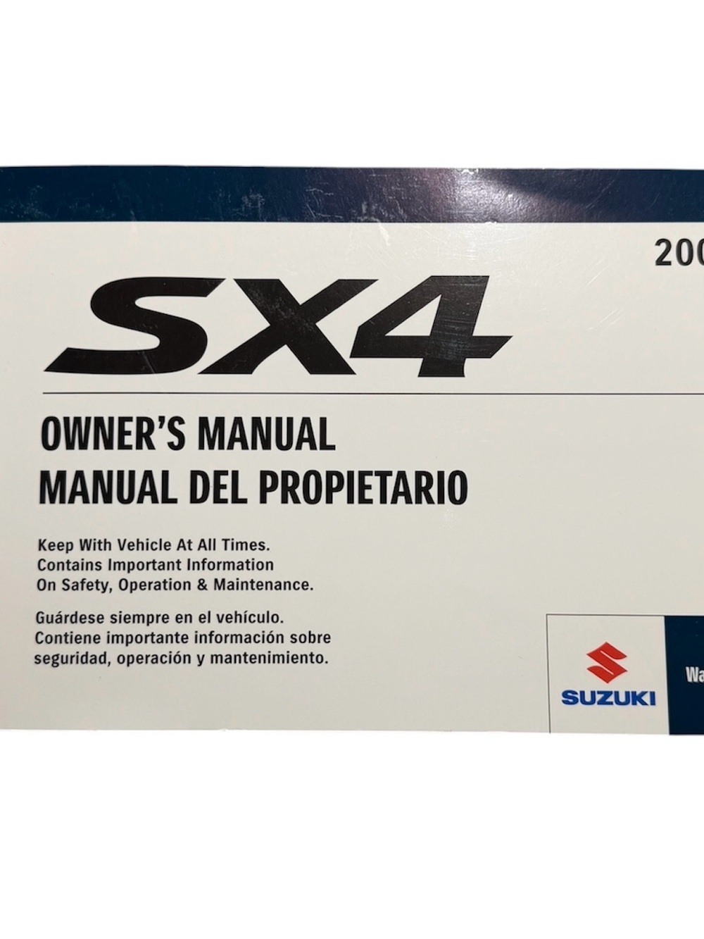 Suzuki SX4 Owner's Manual - White Cover